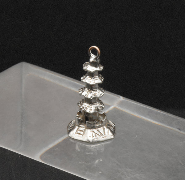 Vintage Handmade Silver Plated Pagoda Charm