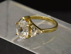 Vintage Gold Tone Sterling Silver Cubic Zirconia Ring - Size 9