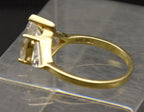 Vintage Gold Tone Sterling Silver Cubic Zirconia Ring - Size 9
