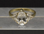 Vintage Gold Tone Sterling Silver Cubic Zirconia Ring - Size 9