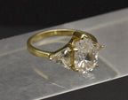 Vintage Gold Tone Sterling Silver Cubic Zirconia Ring - Size 9