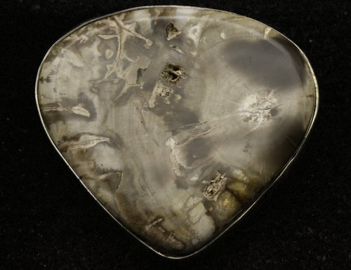 Vintage Handmade Petrified Wood Sterling Silver Pendant