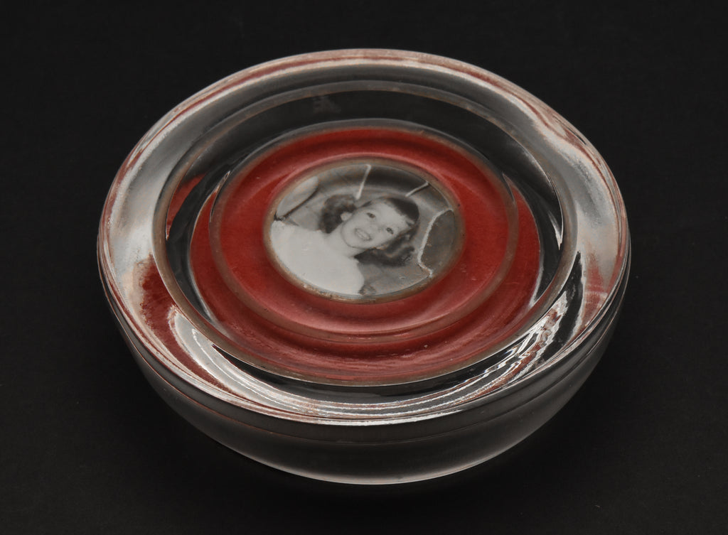 Vintage Photograph Glass Paperweight