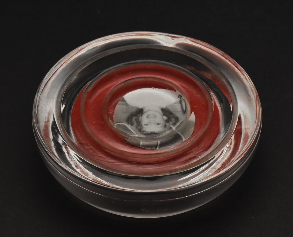 Vintage Photograph Glass Paperweight