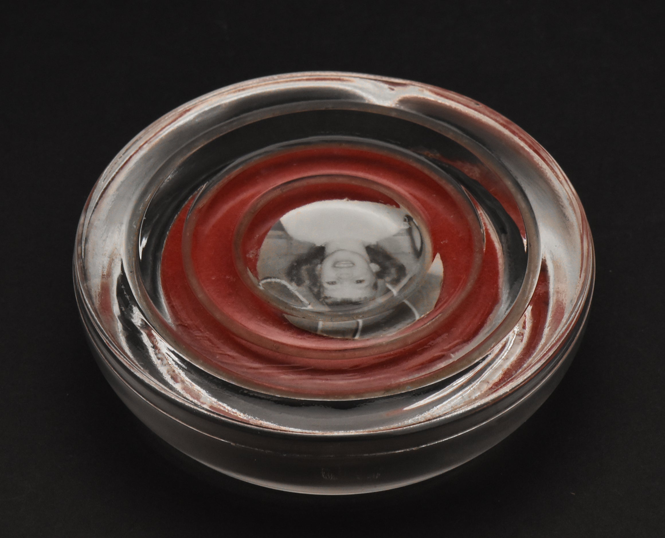 Vintage Photograph Glass Paperweight
