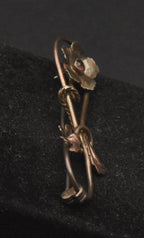 Vintage Sterling Silver 10K Gold Accented Floral Brooch