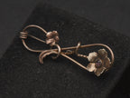Vintage Sterling Silver 10K Gold Accented Floral Brooch