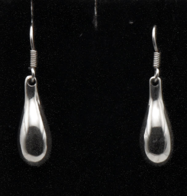 Vintage Handmade Sterling Silver Solid Dangle Earrings