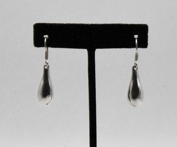 Vintage Handmade Sterling Silver Solid Dangle Earrings