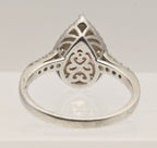 Vintage Sterling Silver Pink Cubic Zirconia Halo Ring - Size 9.25 - Missing Stone