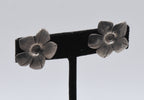 Vintage Sterling Silver Flower Screw Back Earrings