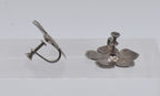 Vintage Sterling Silver Flower Screw Back Earrings