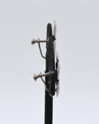 Vintage Sterling Silver Flower Screw Back Earrings