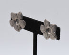 Vintage Sterling Silver Flower Screw Back Earrings