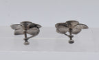 Vintage Sterling Silver Flower Screw Back Earrings
