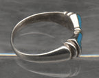 Vintage Sterling Silver Pyrite-Included Turquoise Ring - Size 8