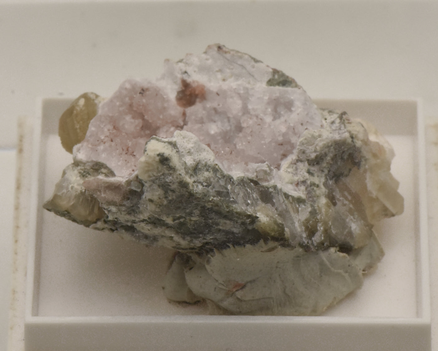 Quartz Crystal Cluster with Calcite Thumbnail Specimen - Idar-Oberstein, Germany