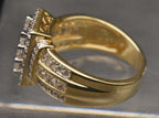Vintage Gold Tone Sterling Silver Rhinestone Ring - Size 8.75