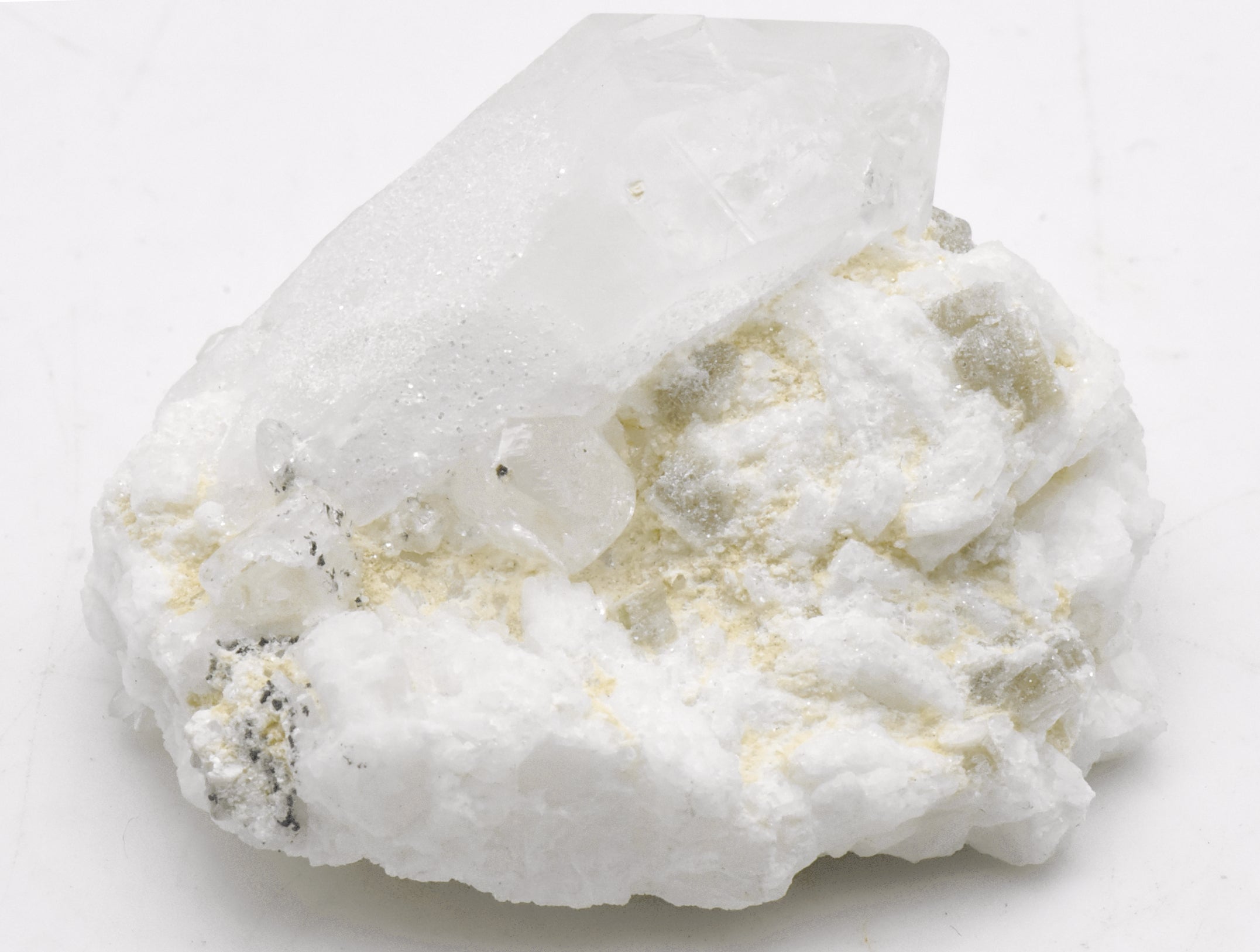 Quartz and Topaz Crystals Cluster with Muscovite on Feldspar Matrix - Pakistan