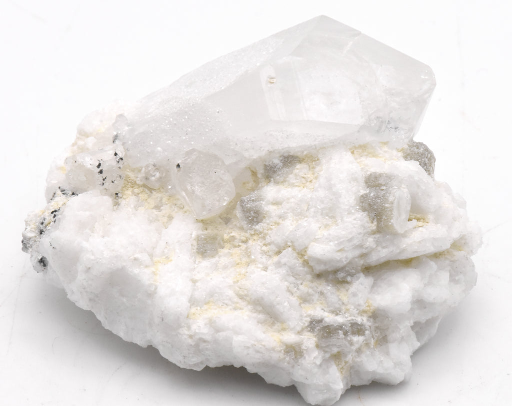 Quartz and Topaz Crystals Cluster with Muscovite on Feldspar Matrix - Pakistan