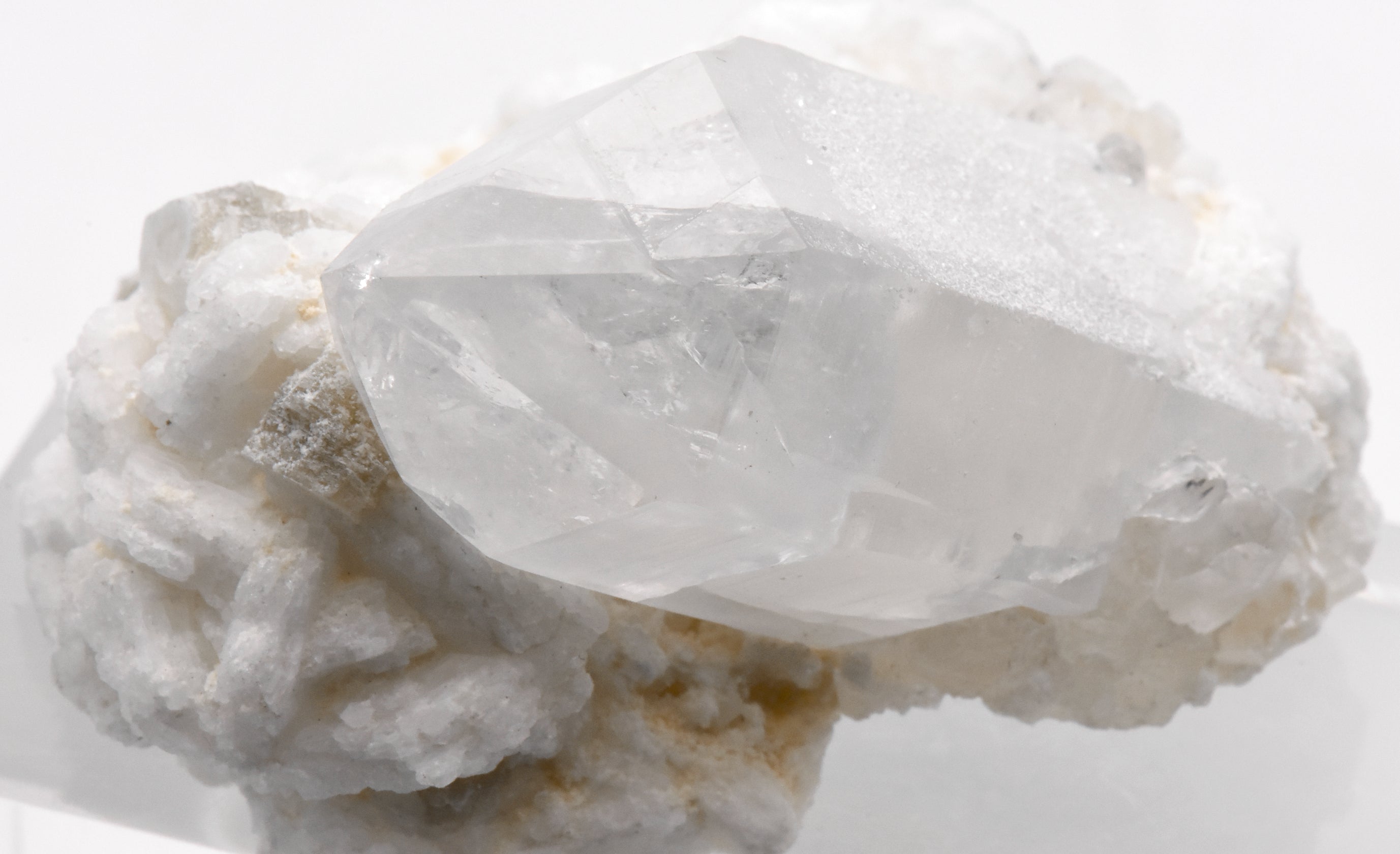 Quartz and Topaz Crystals Cluster with Muscovite on Feldspar Matrix - Pakistan