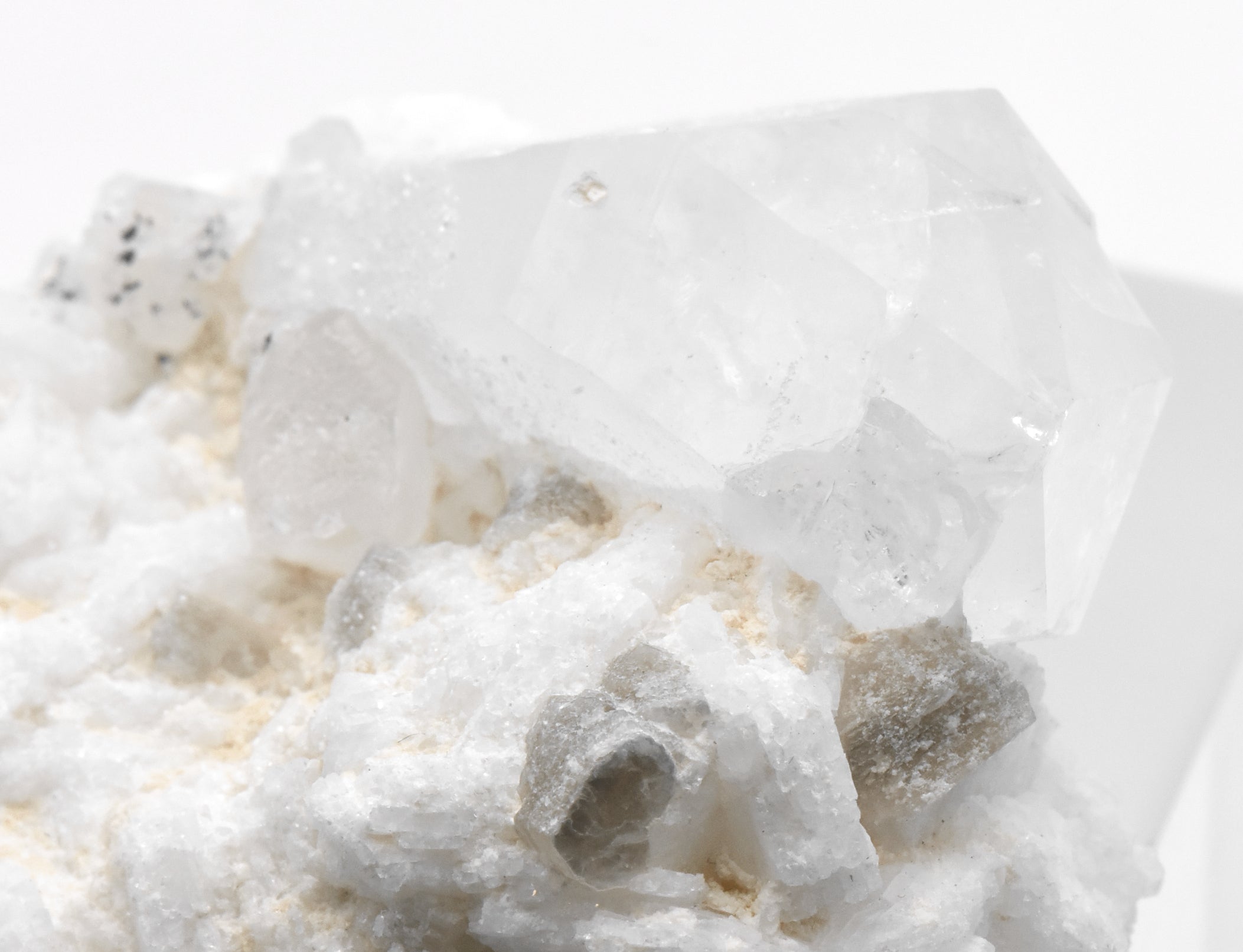 Quartz and Topaz Crystals Cluster with Muscovite on Feldspar Matrix - Pakistan