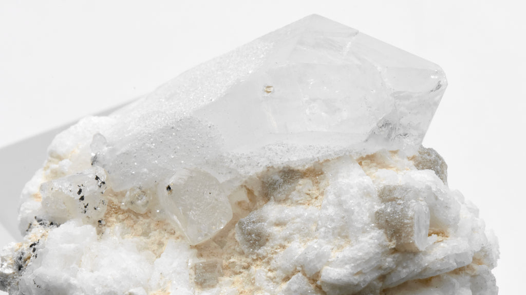 Quartz and Topaz Crystals Cluster with Muscovite on Feldspar Matrix - Pakistan