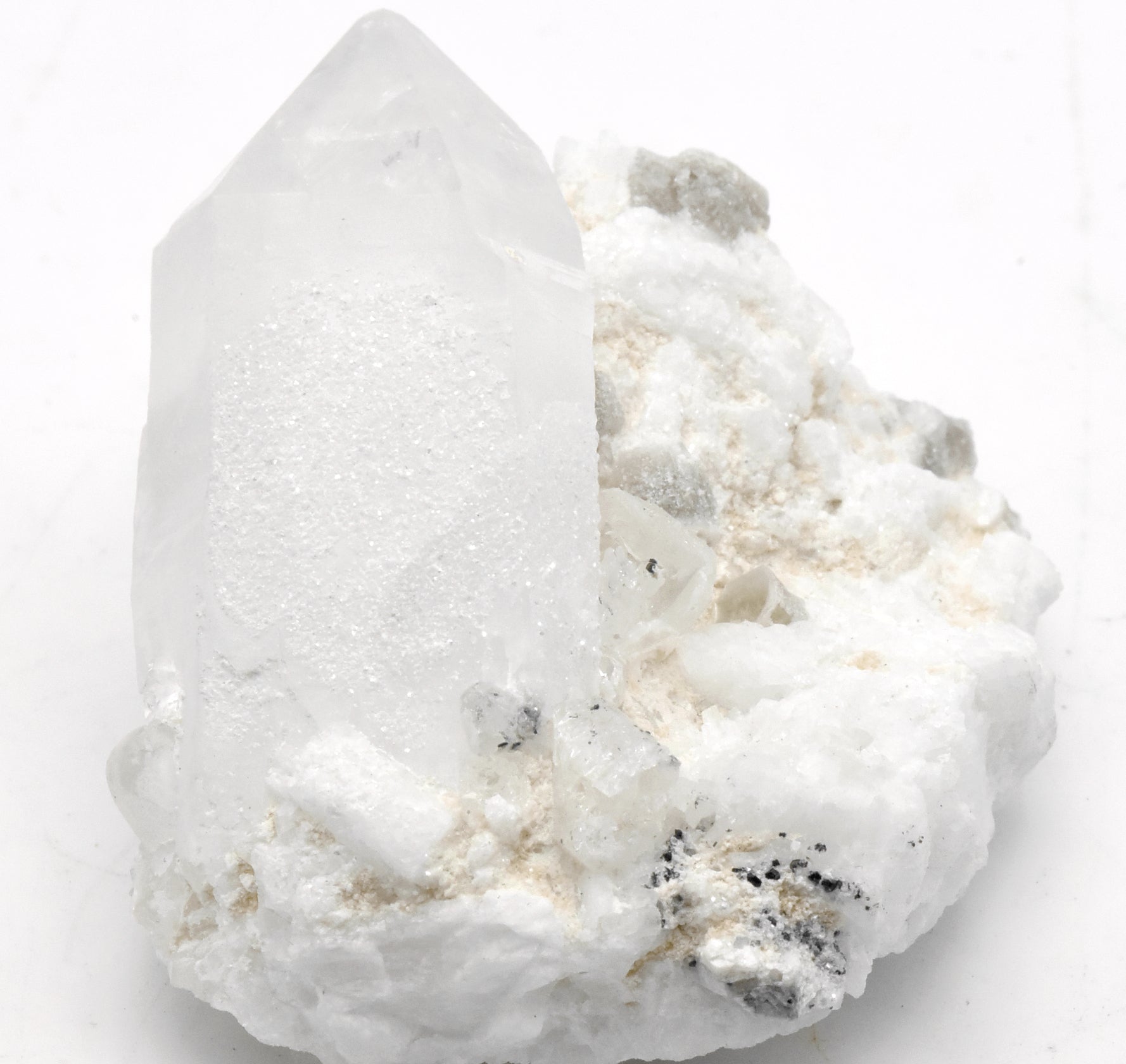 Quartz and Topaz Crystals Cluster with Muscovite on Feldspar Matrix - Pakistan