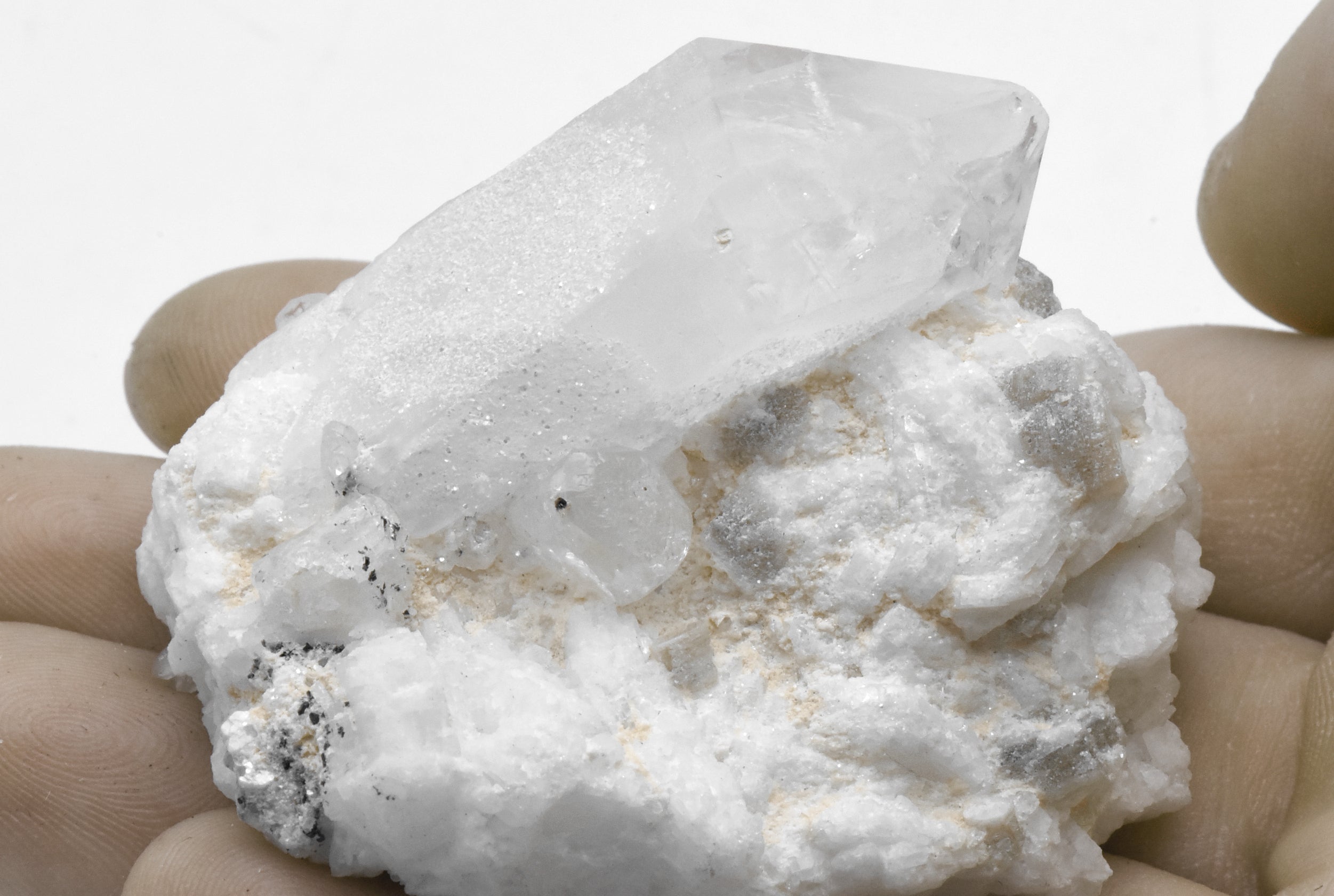 Quartz and Topaz Crystals Cluster with Muscovite on Feldspar Matrix - Pakistan