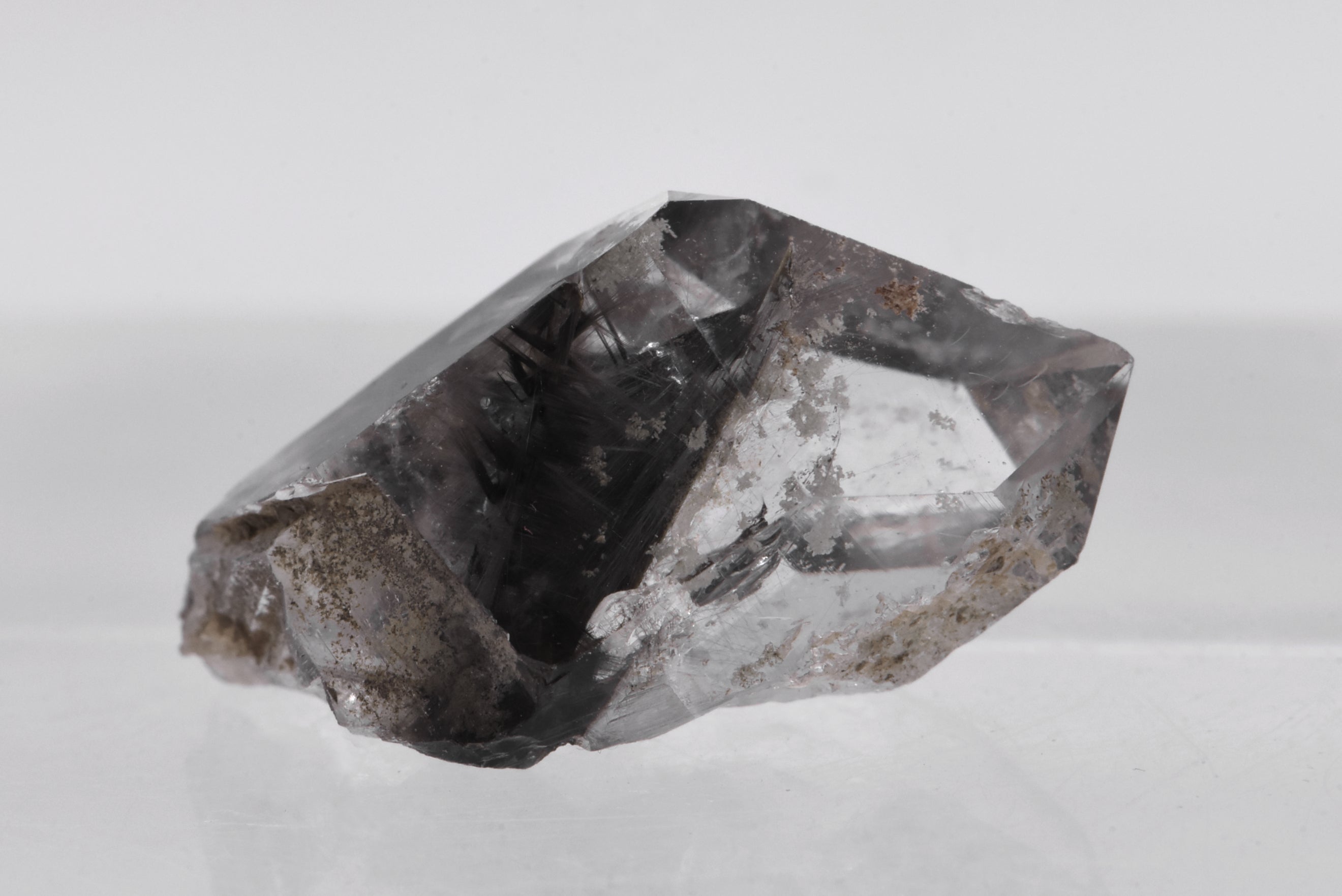 Quartz with Burkite and Rutile Needle Inclusions Crystal Specimen - Pakistan