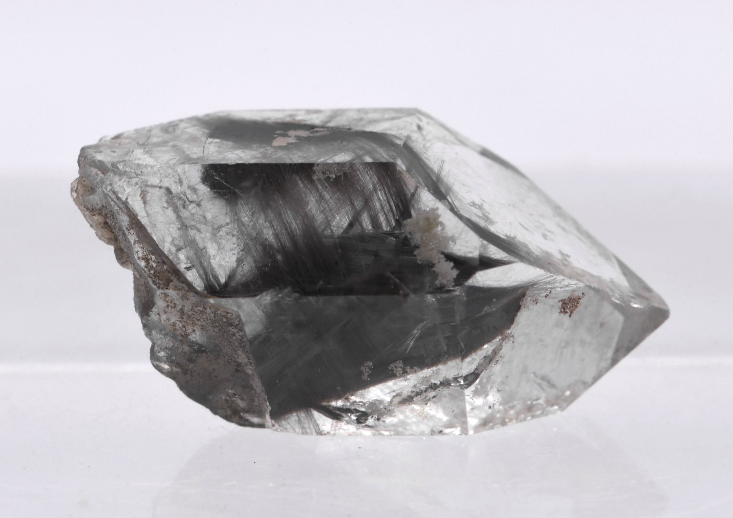 Quartz with Burkite and Rutile Needle Inclusions Crystal Specimen - Pakistan