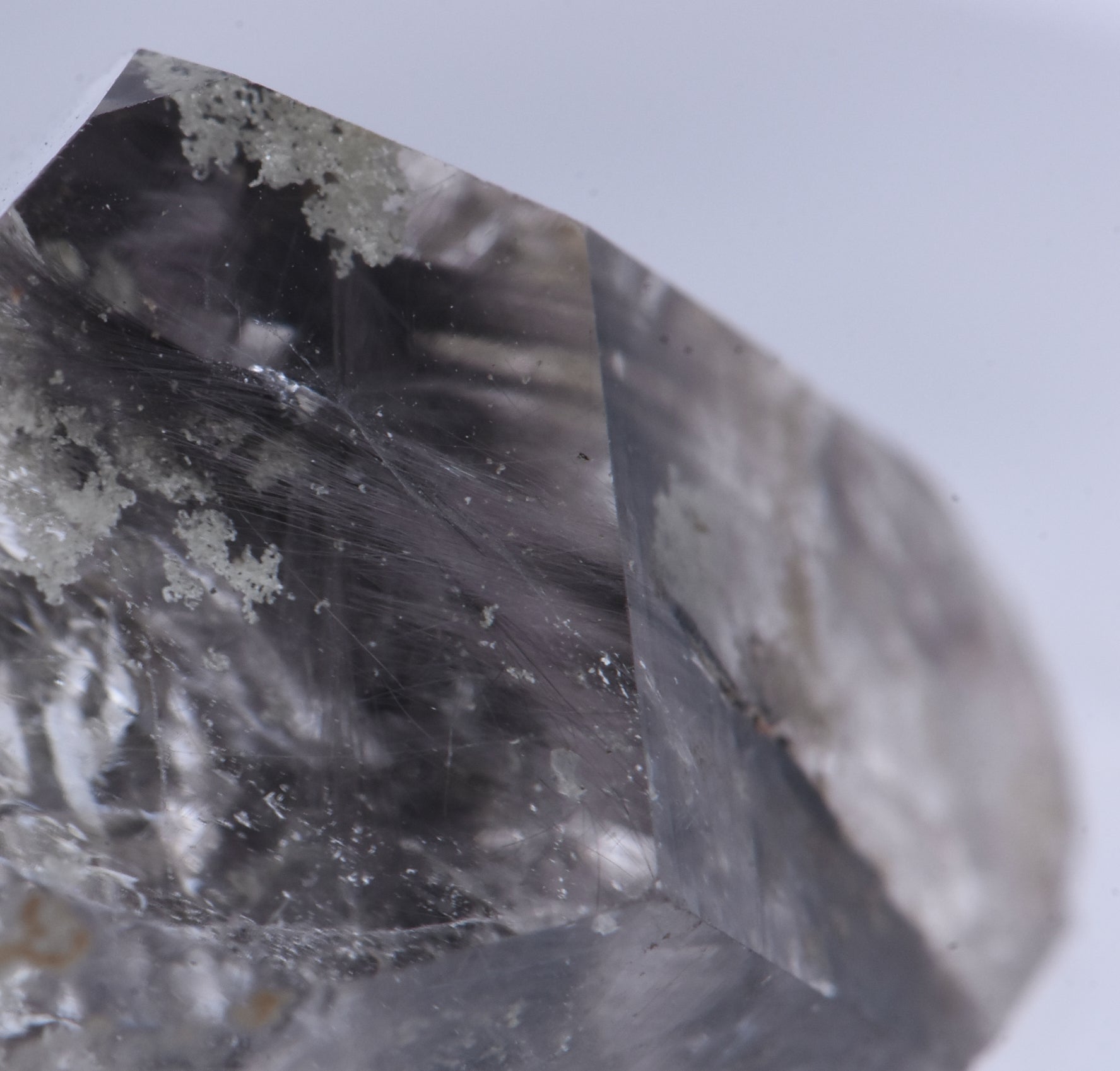 Quartz with Burkite and Rutile Needle Inclusions Crystal Specimen - Pakistan