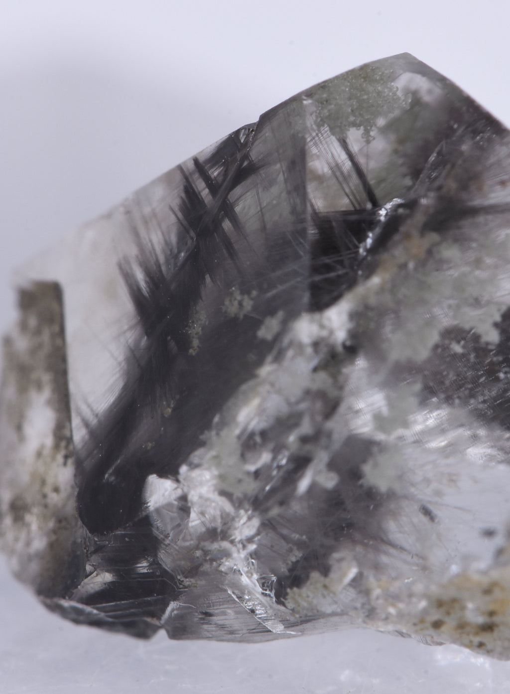 Quartz with Burkite and Rutile Needle Inclusions Crystal Specimen - Pakistan