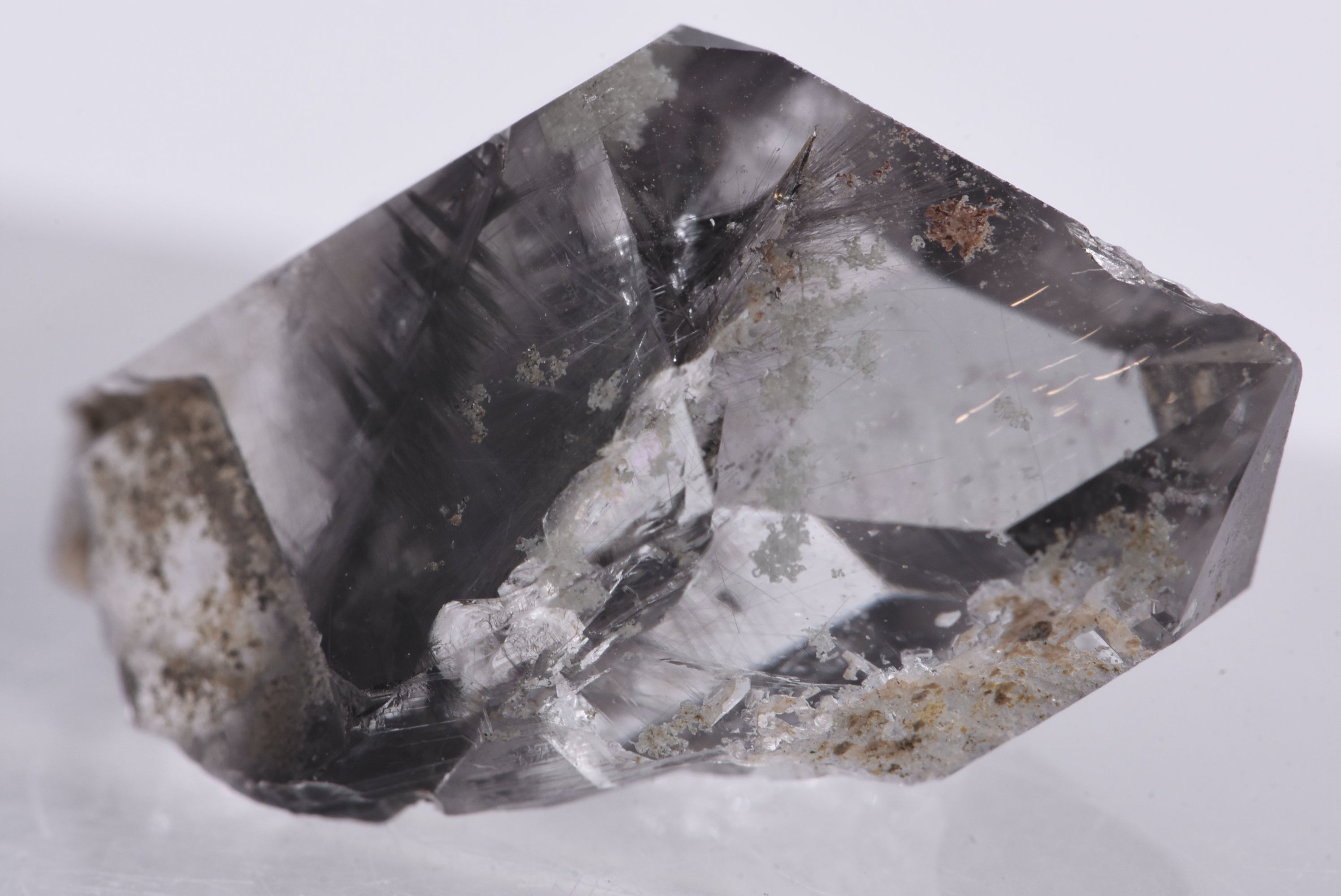 Quartz with Burkite and Rutile Needle Inclusions Crystal Specimen - Pakistan