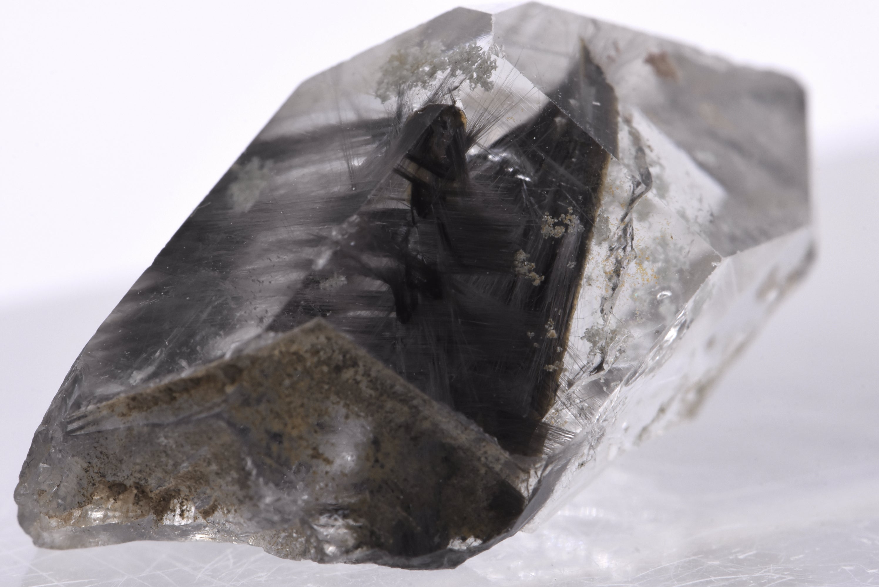 Quartz with Burkite and Rutile Needle Inclusions Crystal Specimen - Pakistan