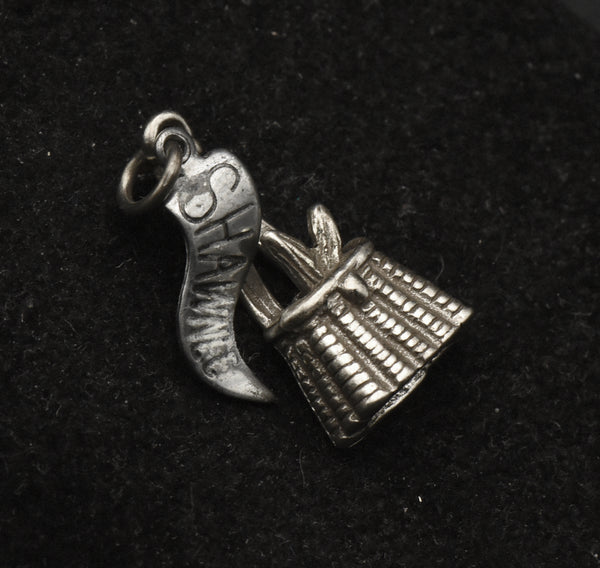 Vintage Sterling Silver "Shawnee" Rabbit in a Basket Charm