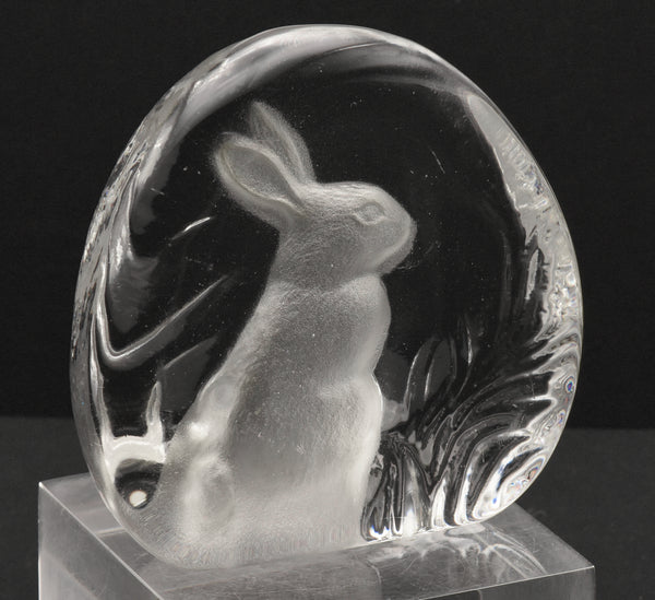 Vintage Glass Three Dimensional Plaque of a Rabbit