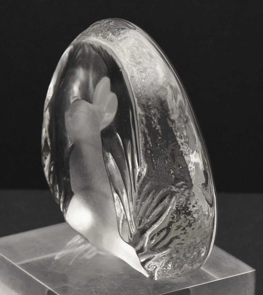 Vintage Glass Three Dimensional Plaque of a Rabbit