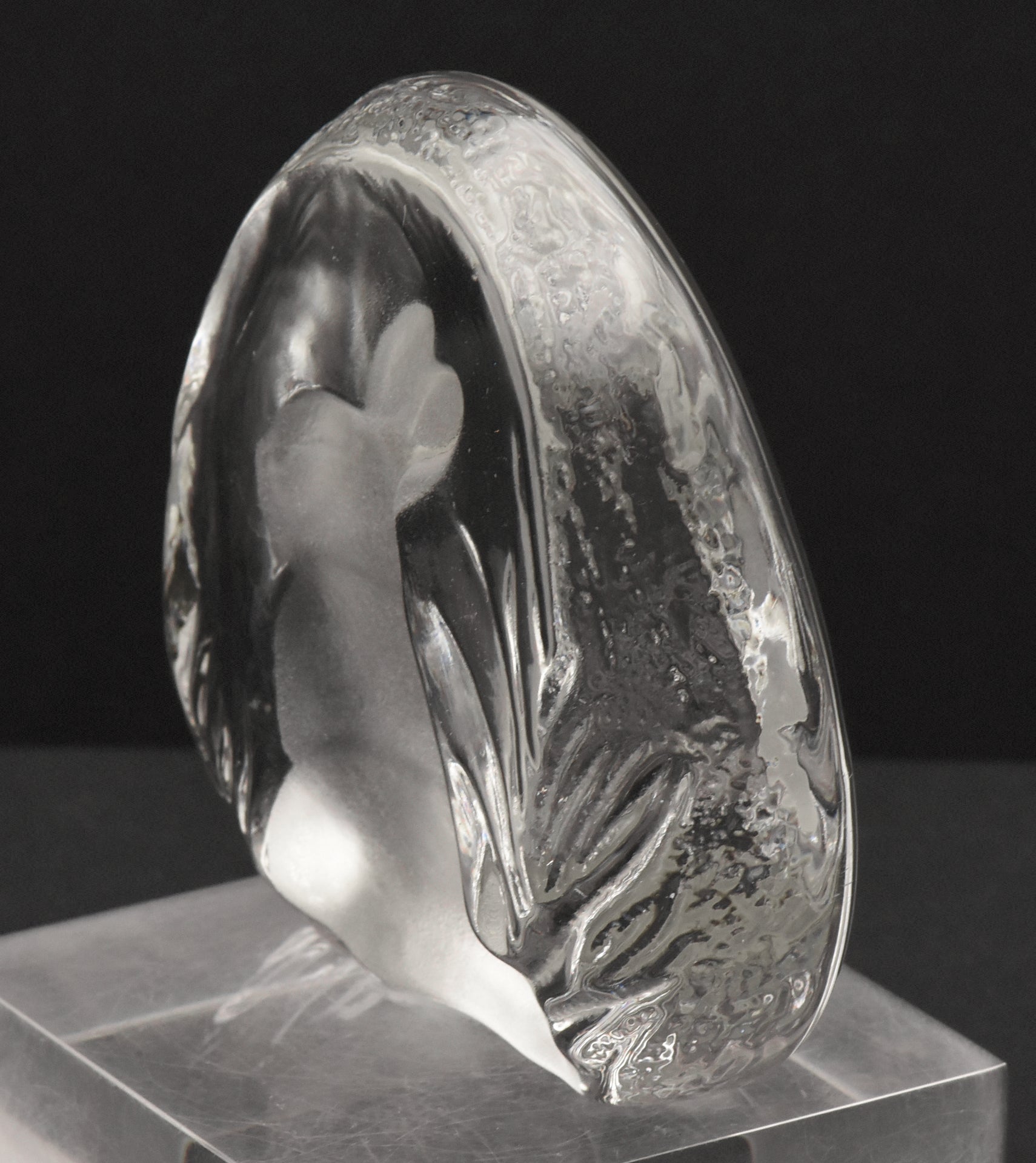 Vintage Glass Three Dimensional Plaque of a Rabbit