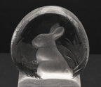 Vintage Glass Three Dimensional Plaque of a Rabbit