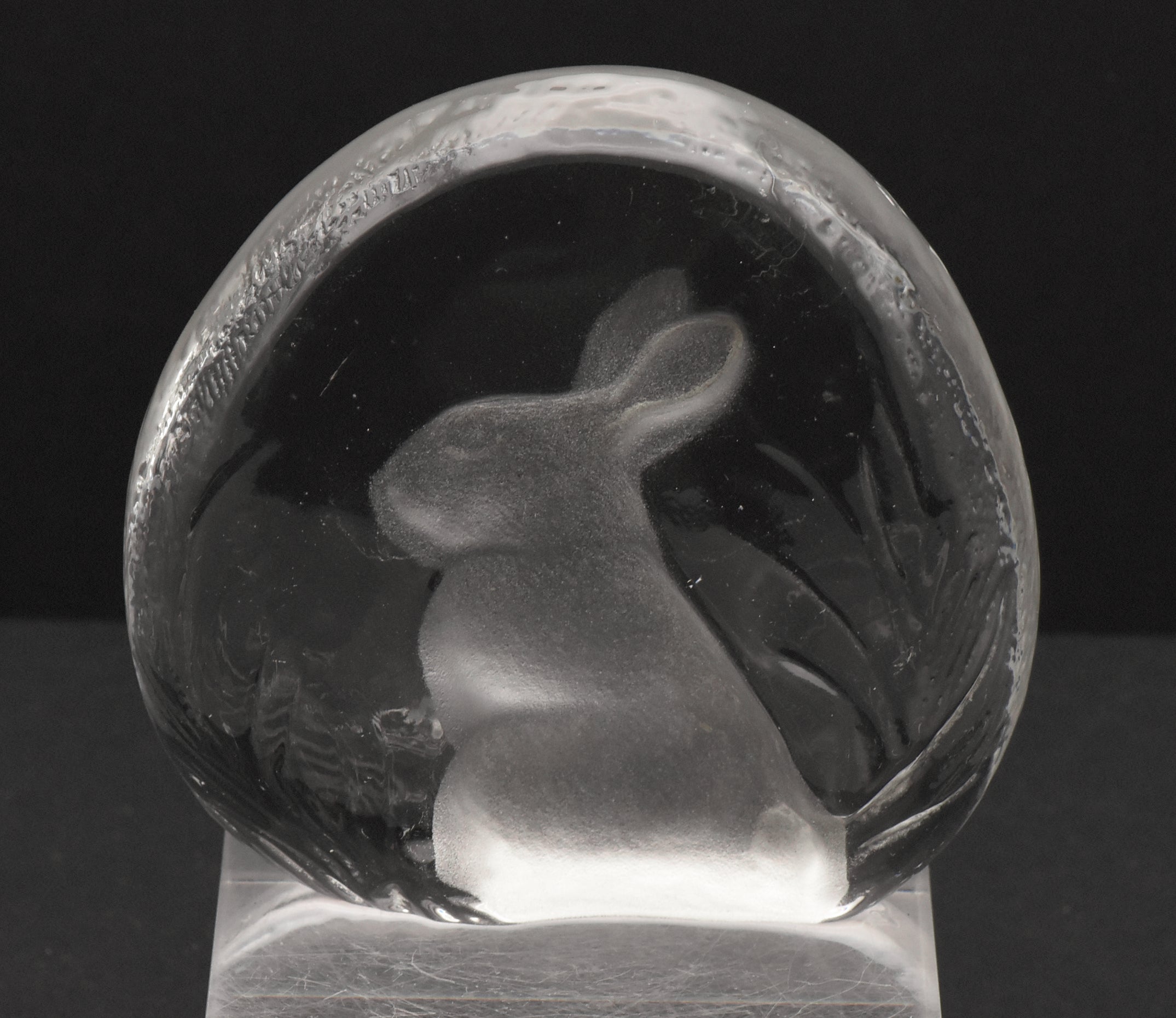 Vintage Glass Three Dimensional Plaque of a Rabbit