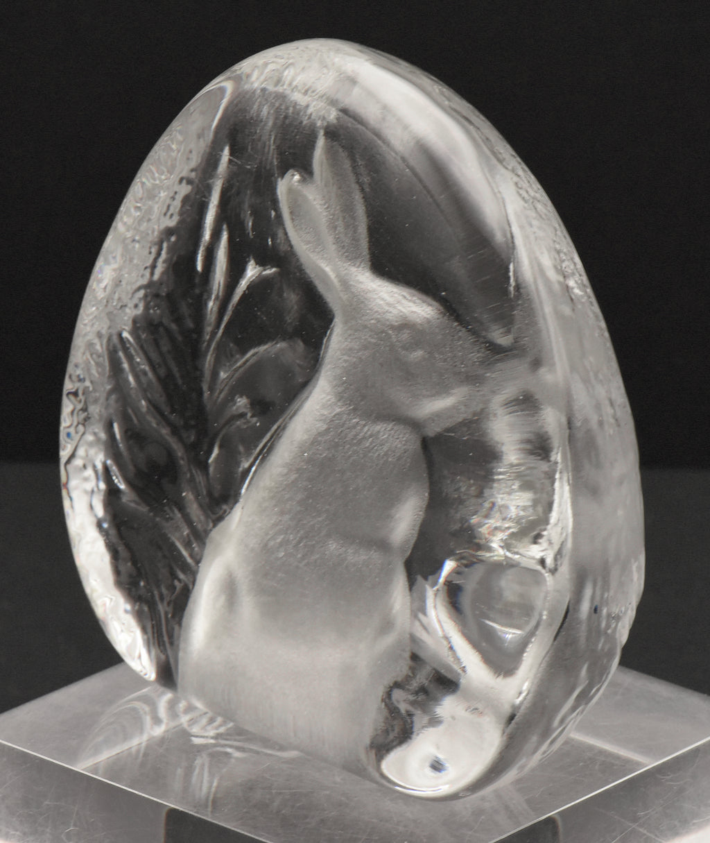 Vintage Glass Three Dimensional Plaque of a Rabbit