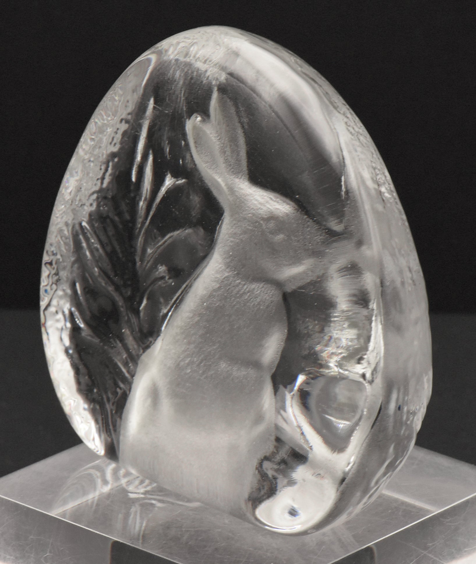 Vintage Glass Three Dimensional Plaque of a Rabbit