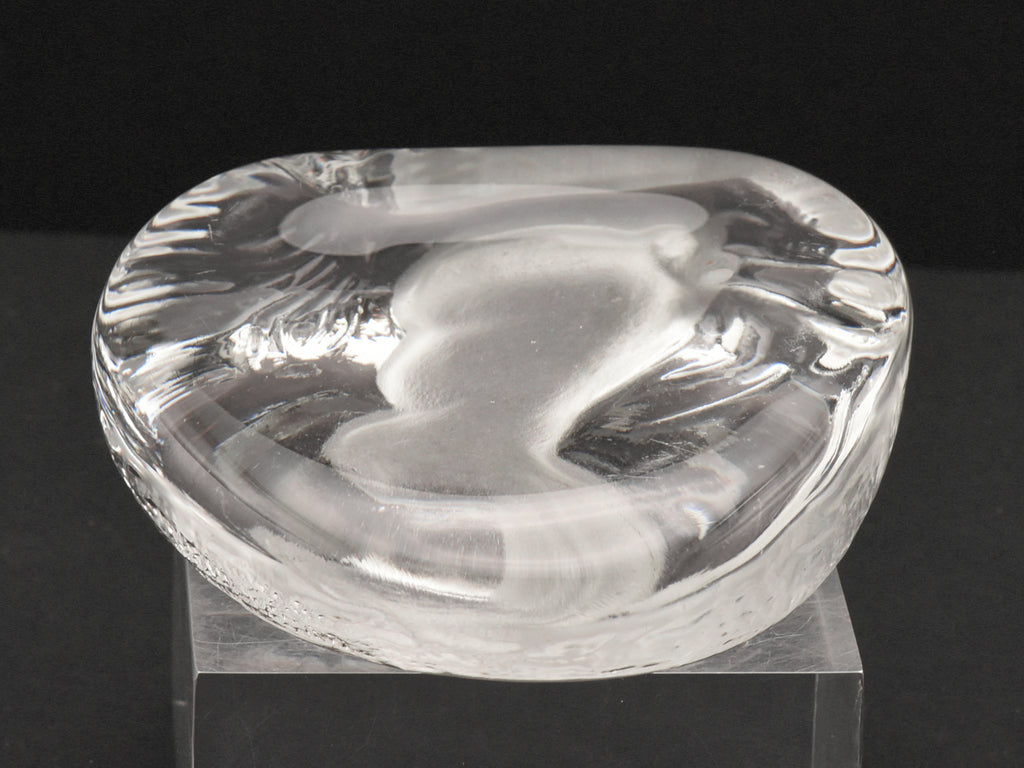 Vintage Glass Three Dimensional Plaque of a Rabbit
