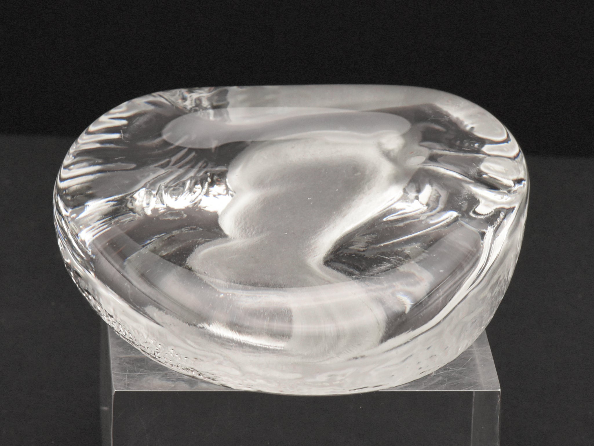 Vintage Glass Three Dimensional Plaque of a Rabbit