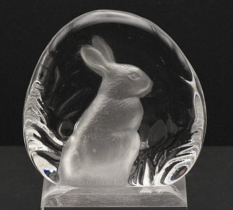 Vintage Glass Three Dimensional Plaque of a Rabbit