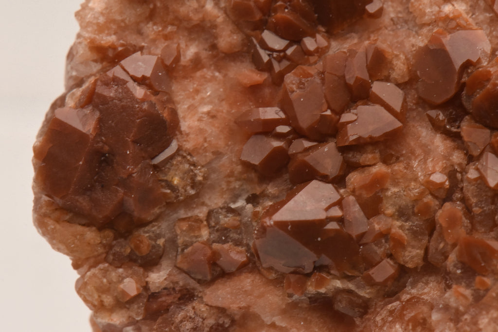 Jacinto de Compostela Hematoid Quartz Crystal Cluster on Red Gypsum Matrix - Chella, Spain