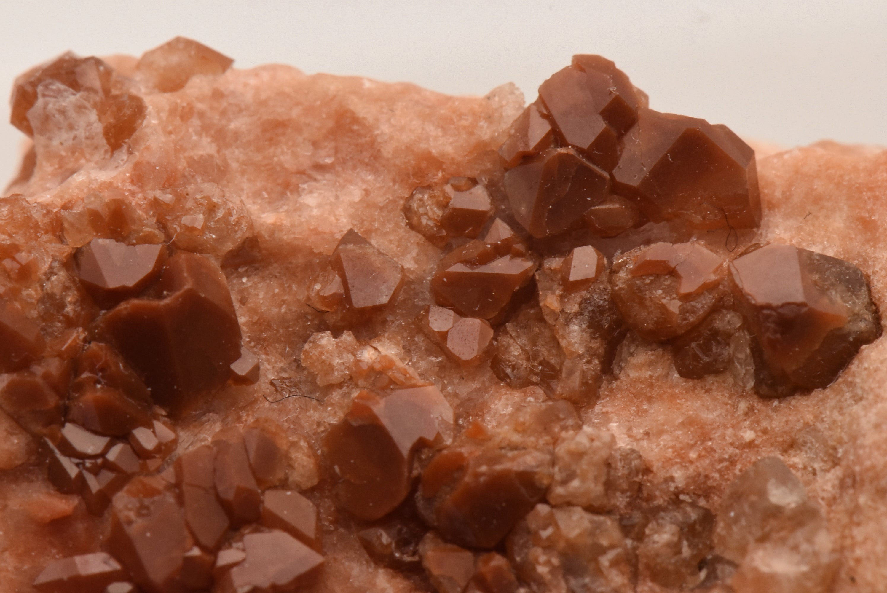 Jacinto de Compostela Hematoid Quartz Crystal Cluster on Red Gypsum Matrix - Chella, Spain