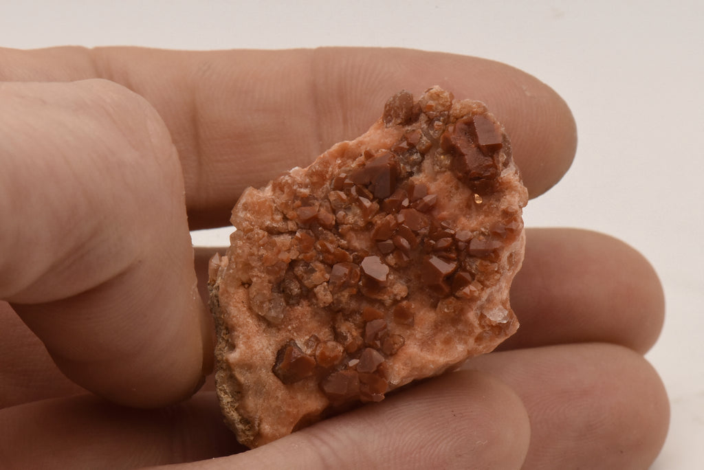 Jacinto de Compostela Hematoid Quartz Crystal Cluster on Red Gypsum Matrix - Chella, Spain