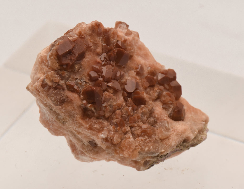 Jacinto de Compostela Hematoid Quartz Crystal Cluster on Red Gypsum Matrix - Chella, Spain